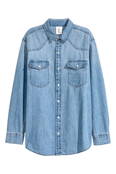 h&m oversized denim shirt.